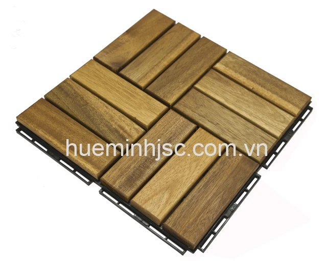 Euro standard Acacia wooden decking tiles with plastic base 300x300mm competitive price wood deck tiles cheap