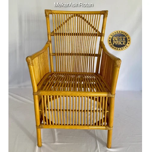 Натуральный ротанговый садовый стул из Индонезии, уличная мебель ручной работы, плетеный стул из бамбука и ротанга