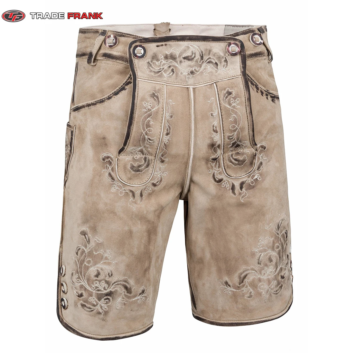 Bavarian short lederhosen Artillery goatskin old-antique Bavarian Shorts Lederhosen in Custom Color for Men