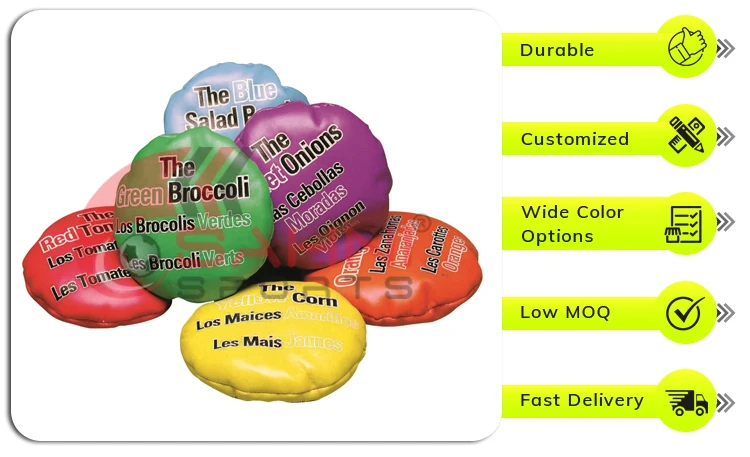 Best Quality Widely Selling Soft Fruit & Vegetables / Frog / Bug Kids Play Educational Toys Tossing Bean Bags at Wholesale Price