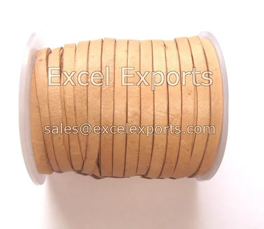 100% Genuine Leather Flat Leather Laces for DIY Necklace Bracelet DIY Jewelry Making, Braiding and Craft Works