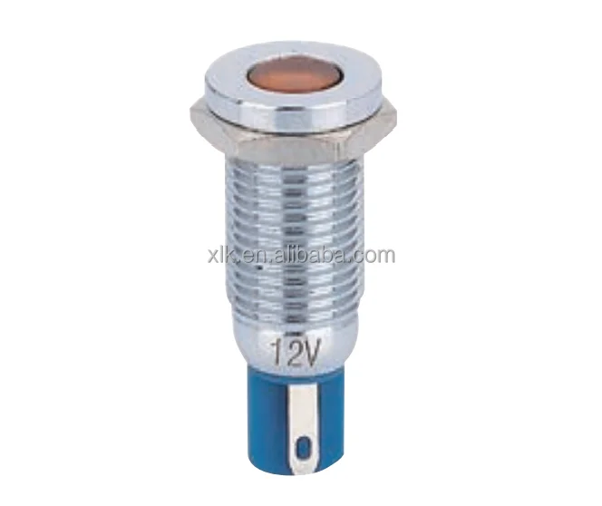  IN92 22mm green LED metal pilot lamp flat round indicator