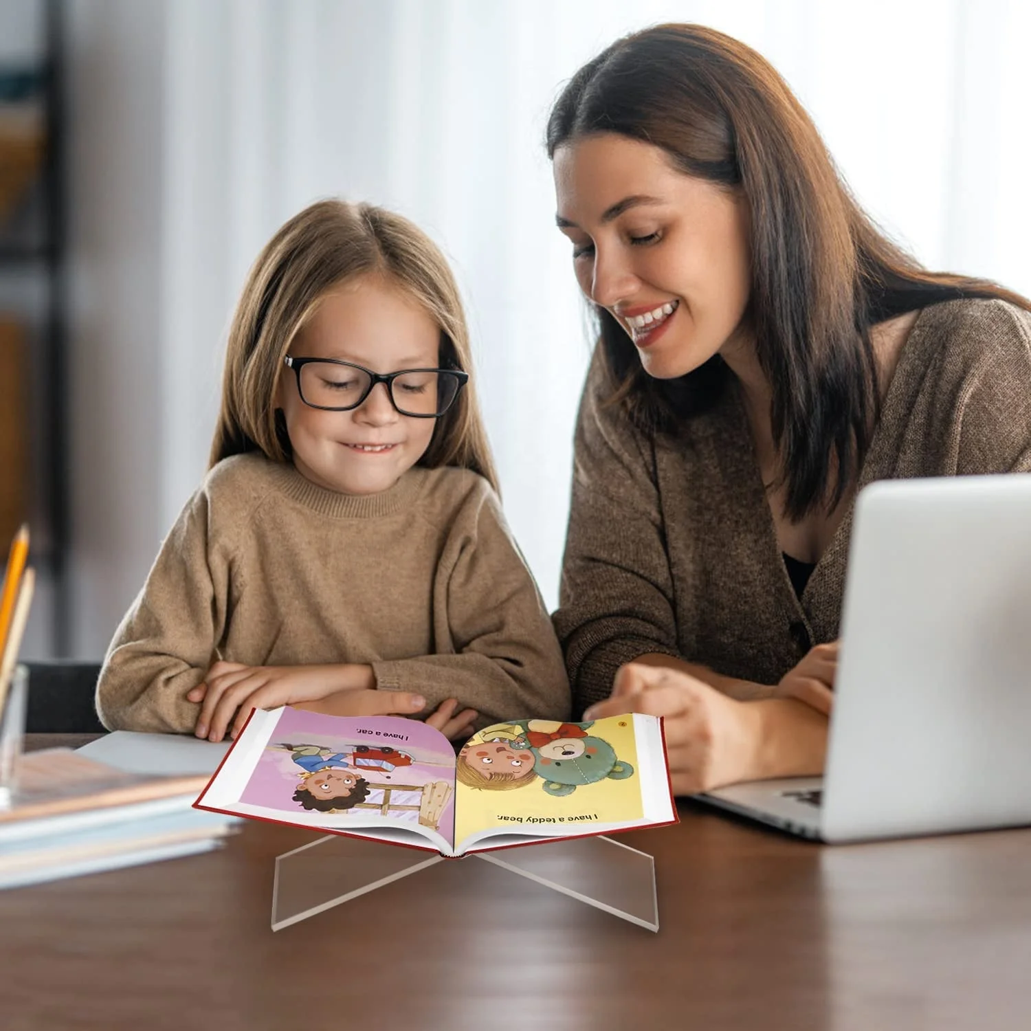 Прозрачная акриловая открытая Подставка для книг акриловый держатель чтения