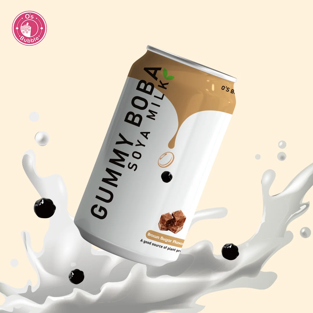 2022 New Plant-based bubble tea Gummy boba soya milk canned drink
