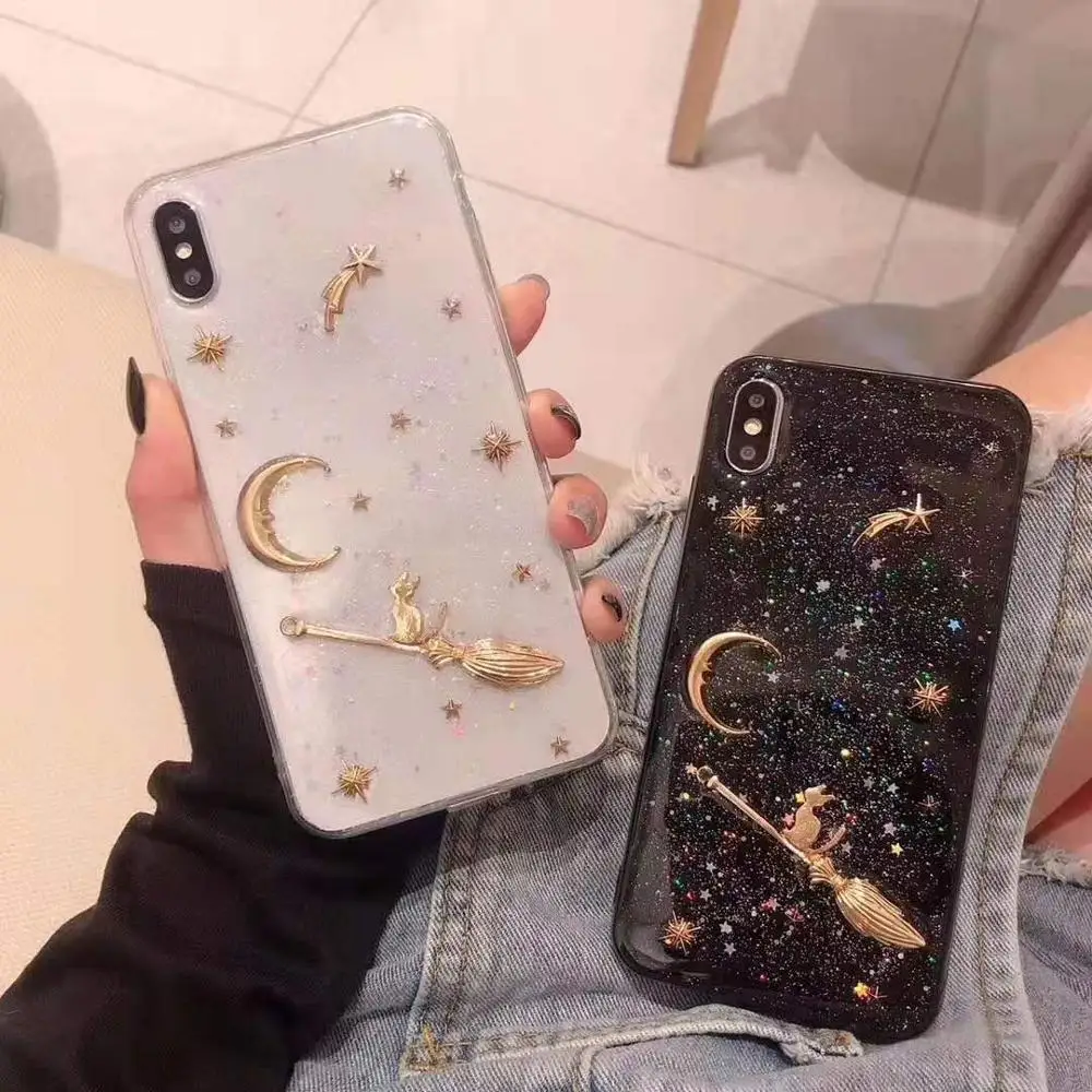 
New 3D Bling Universe Glitter with Space Sparkle Flexible Soft PC+TPU Phone Case for iPhone 11 