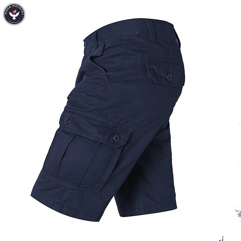 
Mens Cotton Cargo Shorts Multi Pocket 2020 New Military Tactical Work Overalls Baggy Short Trousers Beach Board Shorts 