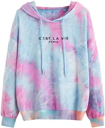 women drop shoulder hoodie tie dye stylish & cool women female hoodies custom made design logo