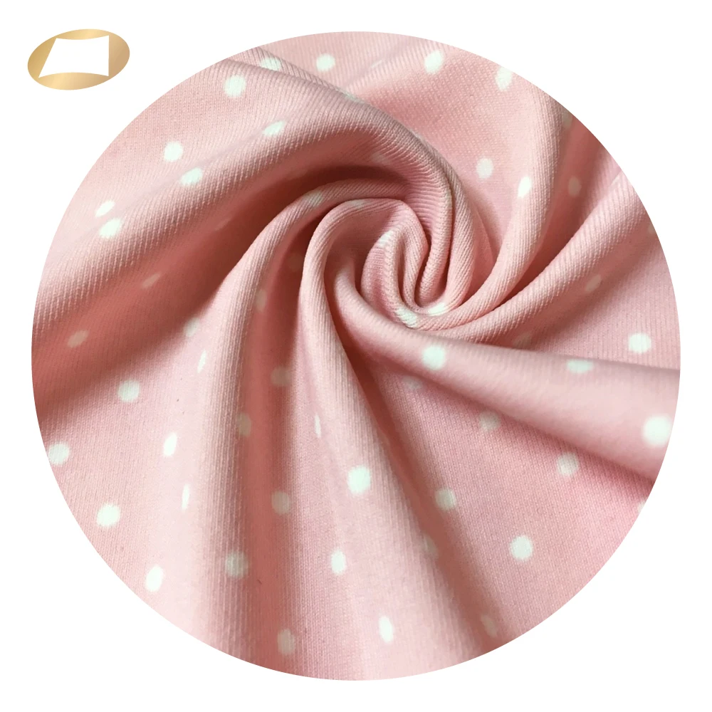 Ткань для нижнего белья с принтом в горошек 92% нейлон 8% эластан