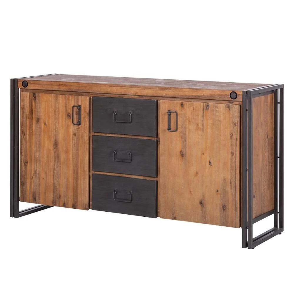 ISTANBUL CHEST OF DRAWERS IRON WOODEN SIDEBOARD CABINET