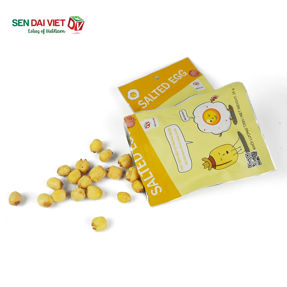 Снэки со вкусом соленых яиц семена лотоса из Вьетнама вес нетто 25 граммов сертификат HACCP ISO