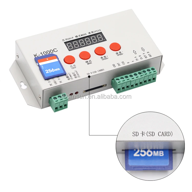Ws2801 ws2811 K-1000C SD-карта rgb Светодиодная лента программируемый контроллер
