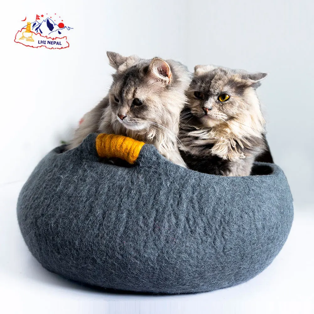 Cat Bed, House, Cave, 100% Handmade from Sheep Wool 500gm-1kg  | felt, natural, ecological pet house