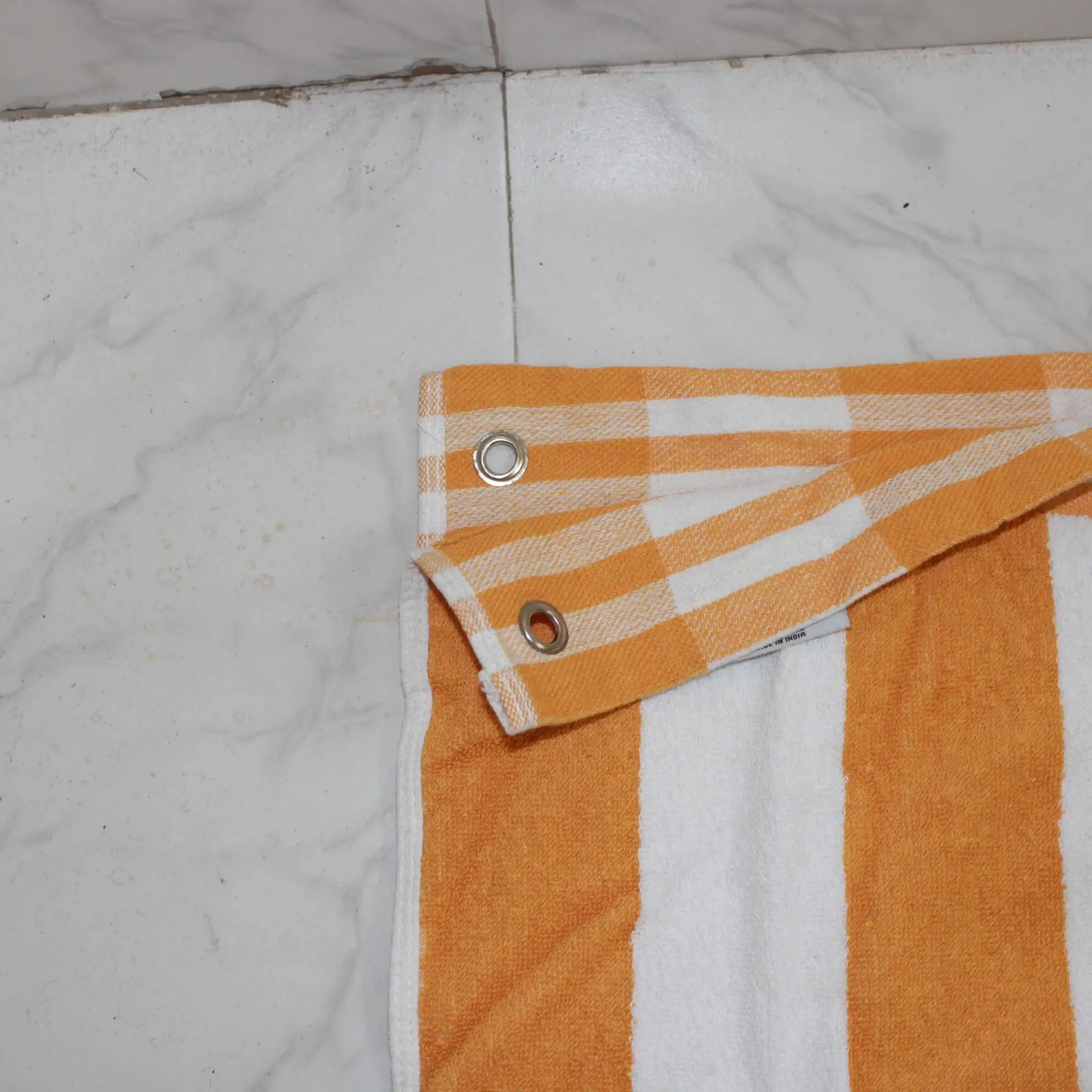 Yellow Cabana Stripe Towel made by authentic Indian factory in terry cotton fabric