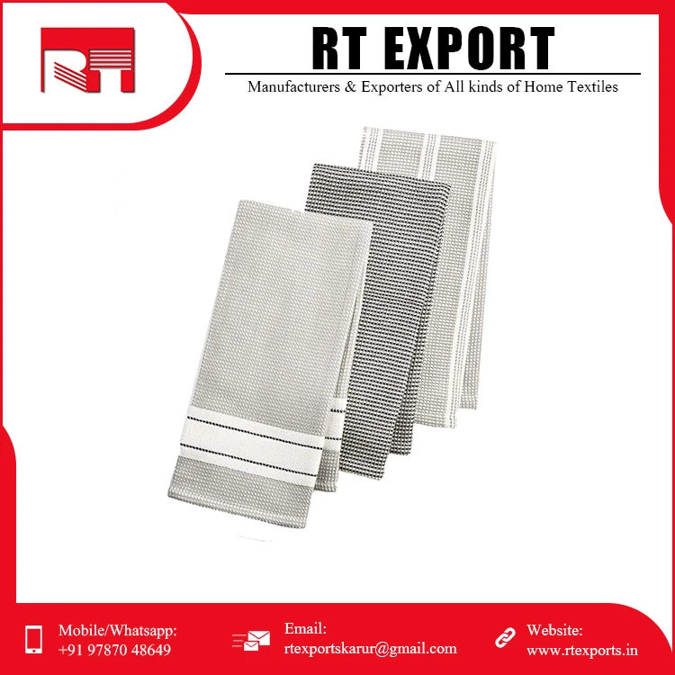 Bulk Supply Latest Design Kitchen Tea and Dish Towel Pure 100% Cotton Towel with Custom Logo