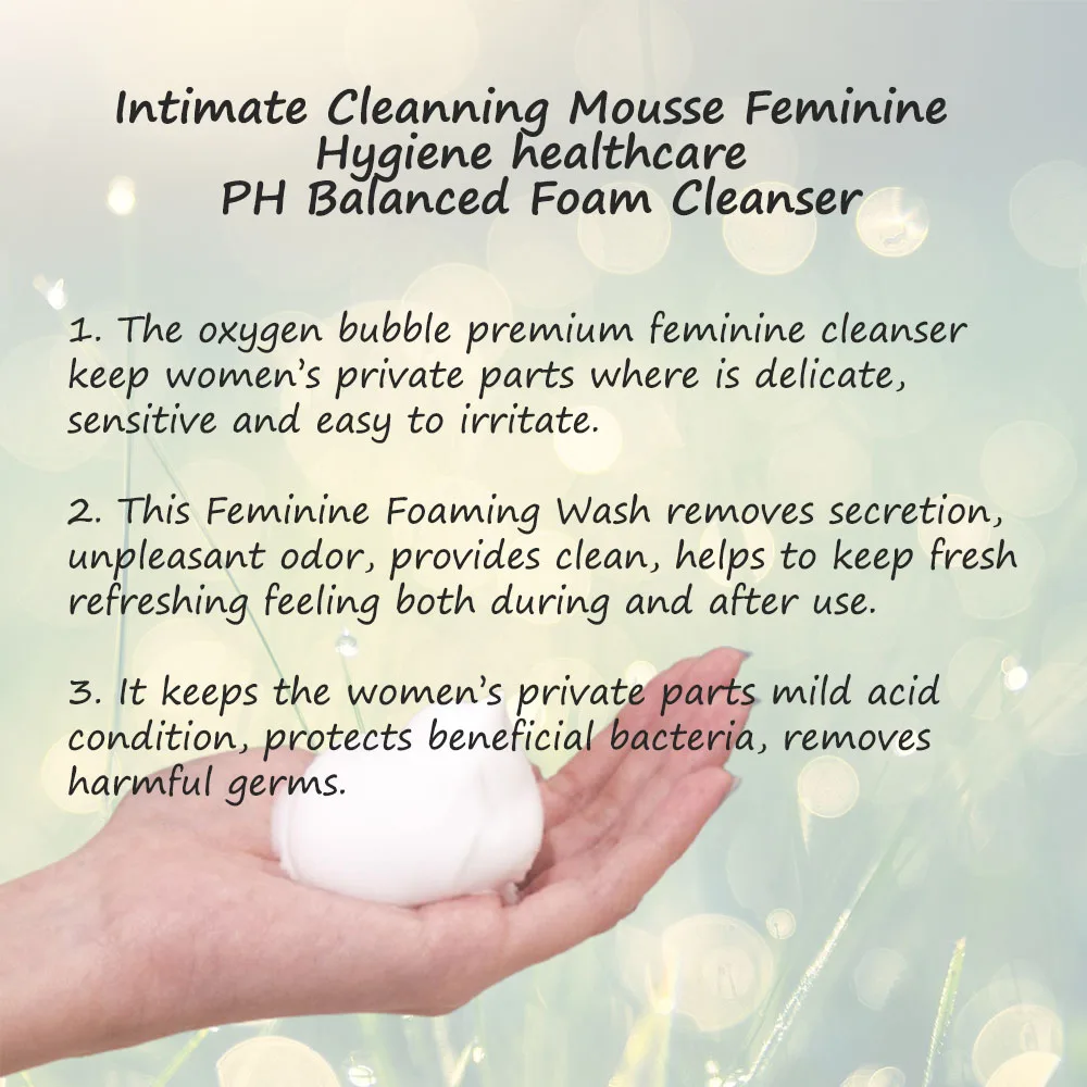 Custom Logo 100% Natural Feminine Wash Vaginal Cleansing Care Mousse Intimate Wash Deodorant Foam Cleaner