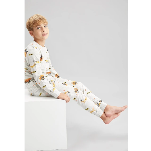 
Defacto Apparel Wholesale Boy - Young Boys Home Wear GRAY MELANGE Boy Printed Pajamas Set High Quality 