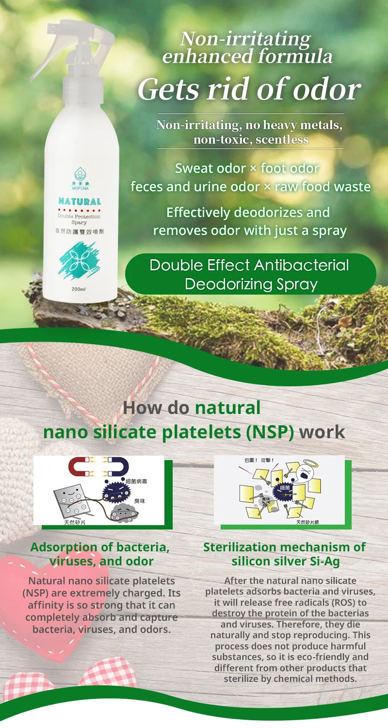 Дезодорирующий спрей двойного действия без химикатов Размер цилиндра