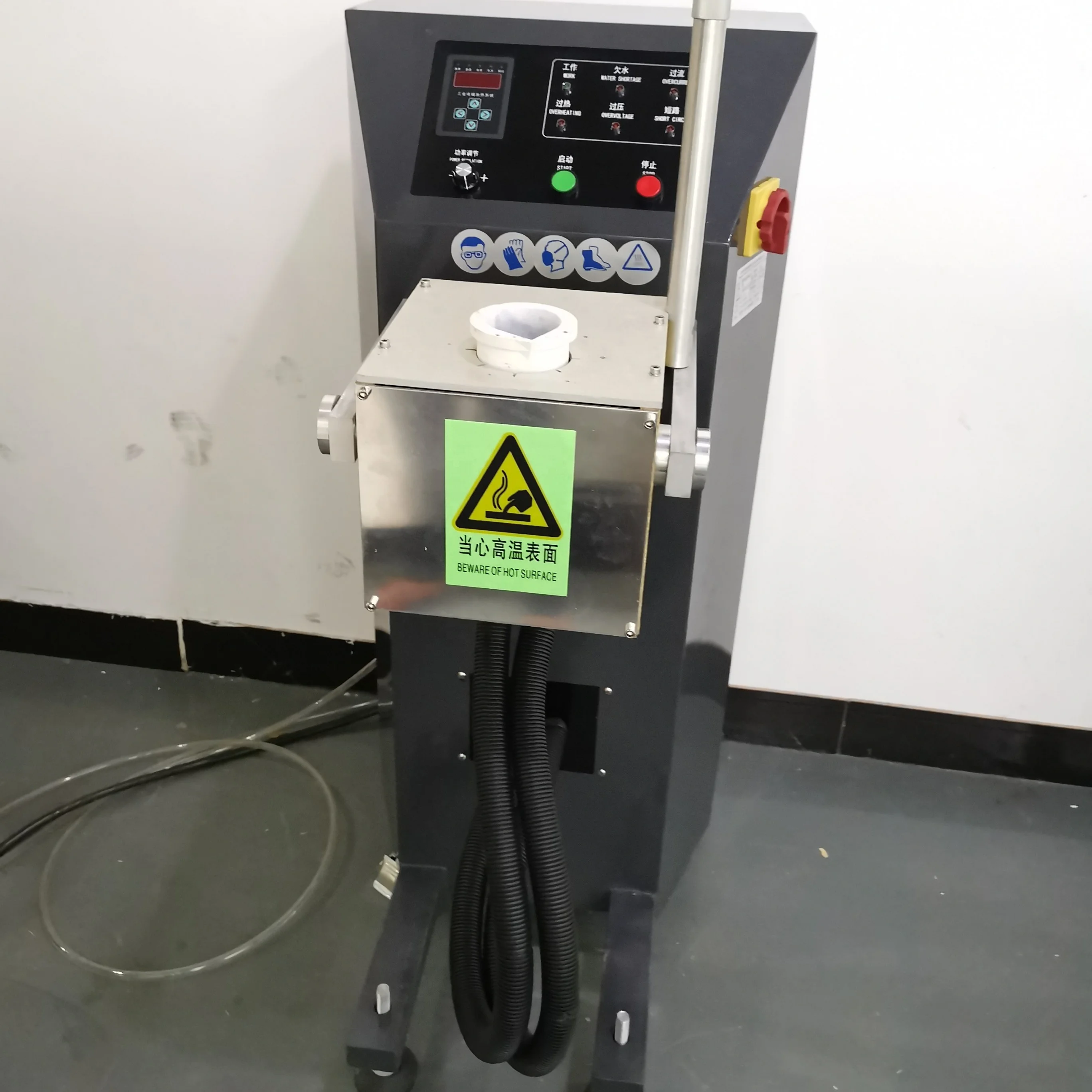 
High frequency induction meting furnace 15KW Quartz crucible smelting platinum 2KG 