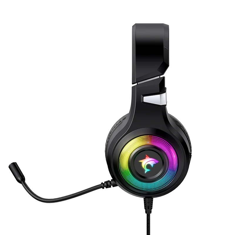 new style RGB Headset Wintory F2 50MM polymer diaphragm game speaker soft protein leather earmuffs