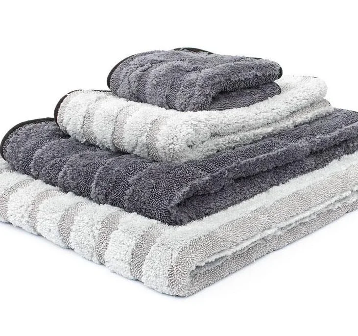 Manufacturer Microfiber Twisted Loop Cloth Striped Coral Fleece Plush Twist Car Drying Towel Absorbent Cleaning Rag Fabric Rolls