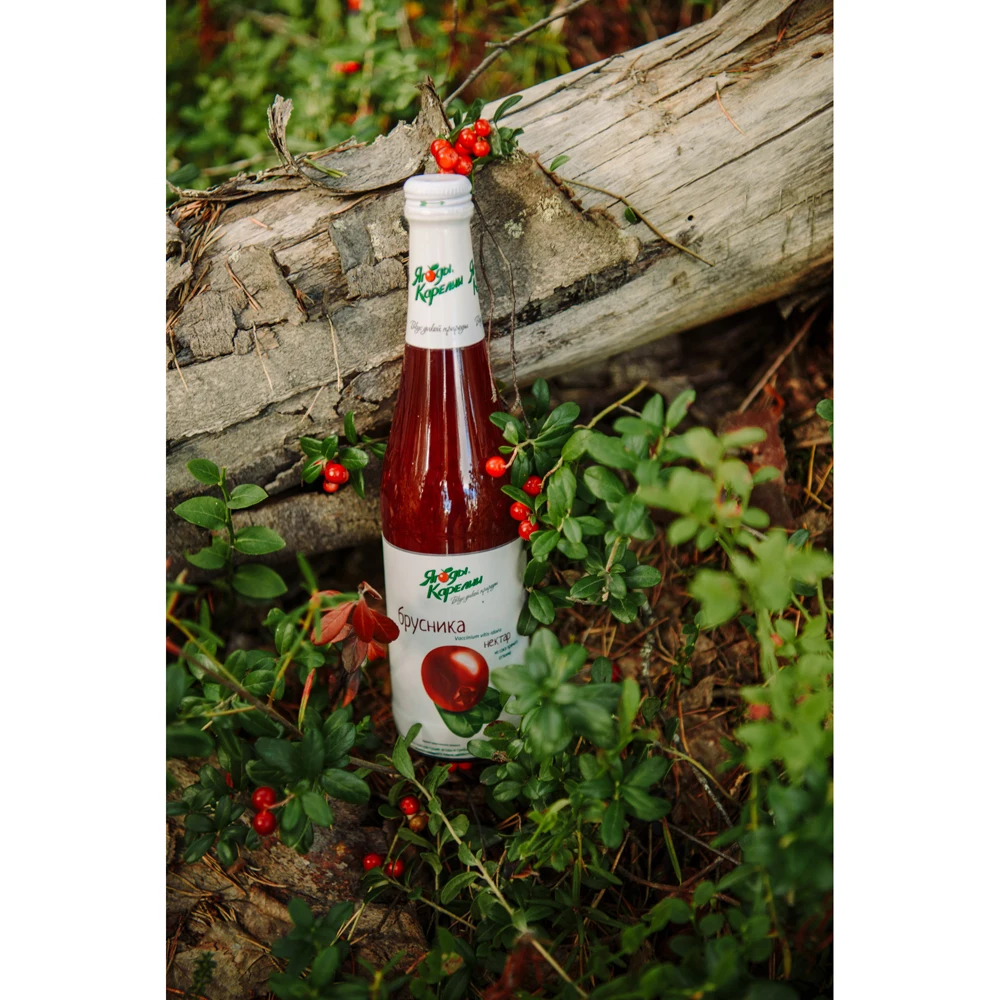 Quality 100% organic lingonberry nectar in glass bottles, wholesale soft drinks