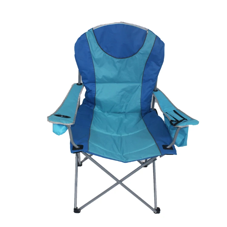 Padded  deluxe  beach chair folding portable camping garden beach armchair with cup holder