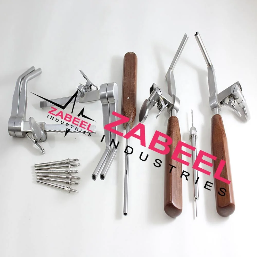 Caspar Vertebral Body Distractor w/ Drill Guide Screw Driver & Screws 12 PCs Set orthopedics Veterinary Medical By Zabeel