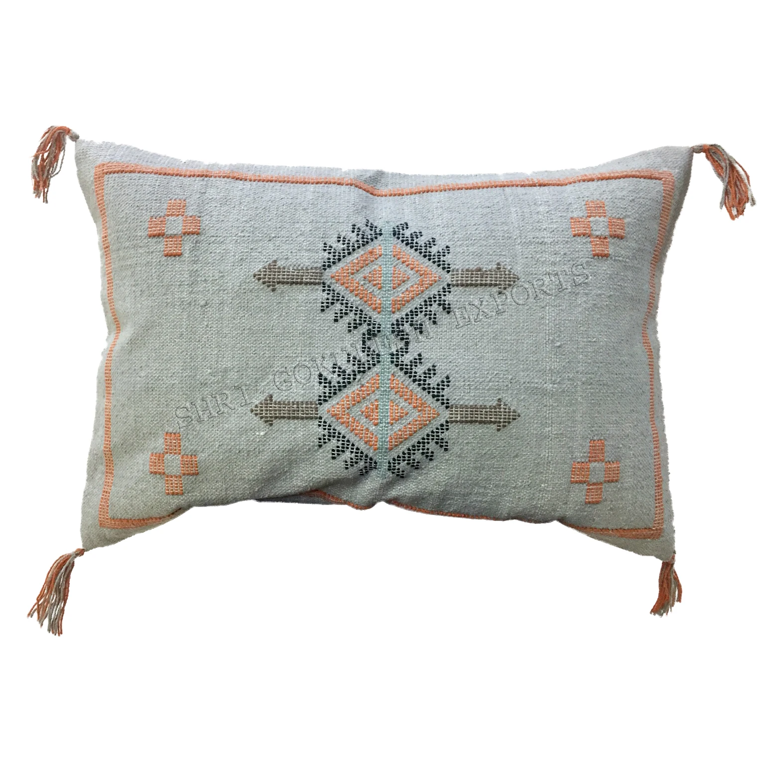 2021 High Quality Handmade Sabra Silk Cactus Moroccan Cotton Pillow Cushion Covers For Home Sofa Decoration