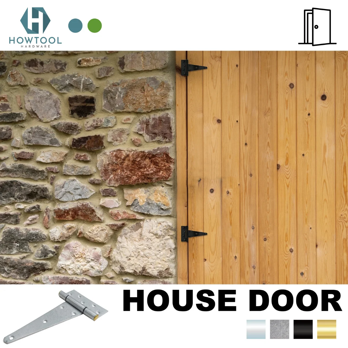 T-Strap Shed Hinge Heavy Duty Gate Strap Hinge Tee Barn Shed Gate Hinges 8 Inch Galvanized Rustic Hardware Iron Rustproof