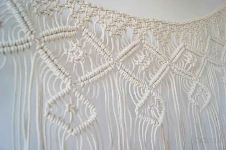 Big Macrame Wall Hanging , Large Wall Tapestry Bohemian Macrame Curtain