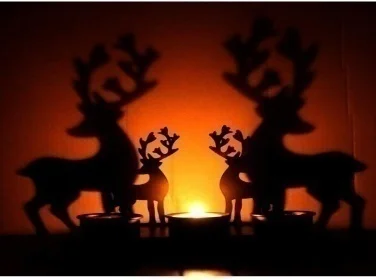 Decorative Tealight candle holders Deer shadow tea light Christmas Decor artificial decorative Metal Tealight Holder