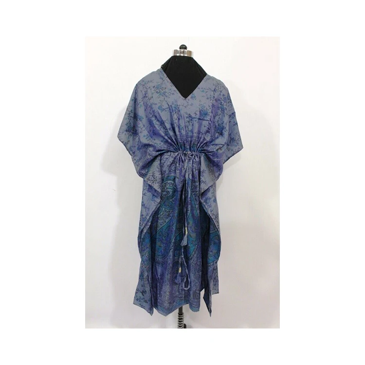 Best Quality Dress Vintage Pure Silk Saree Handmade Women Beachwear Mid Length Kimono Dress available in All Sizes
