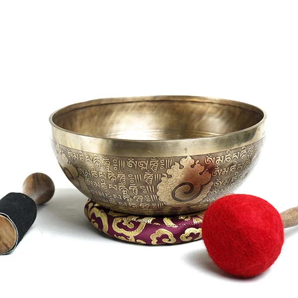 Nepal handmade chakra large alchemy sound mallet Tibetan bowls set case Singing bowl for meditation healing