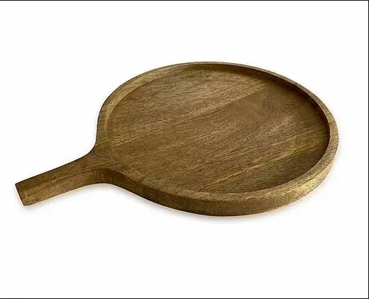 Round Pizza Serving Board Acacia Natural Wooden Round Cutting Board Wooden Chopping Board Wooden Multipurpose Serving Tray