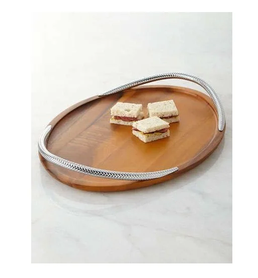 Деревянный поднос из акации/манго/персика производитель и экспортер деревянный ручной работы Индии