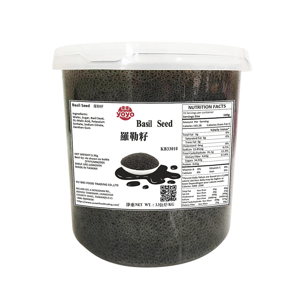 Beverage Topping Basil Seed Drink Milk Tea Ingredient