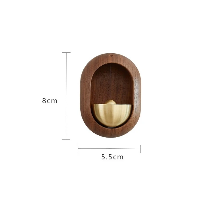 Fashion Trendy Suction Door Wind Chime Brass Wooden Doorbell Door Opening Reminder Pendant Door Bell