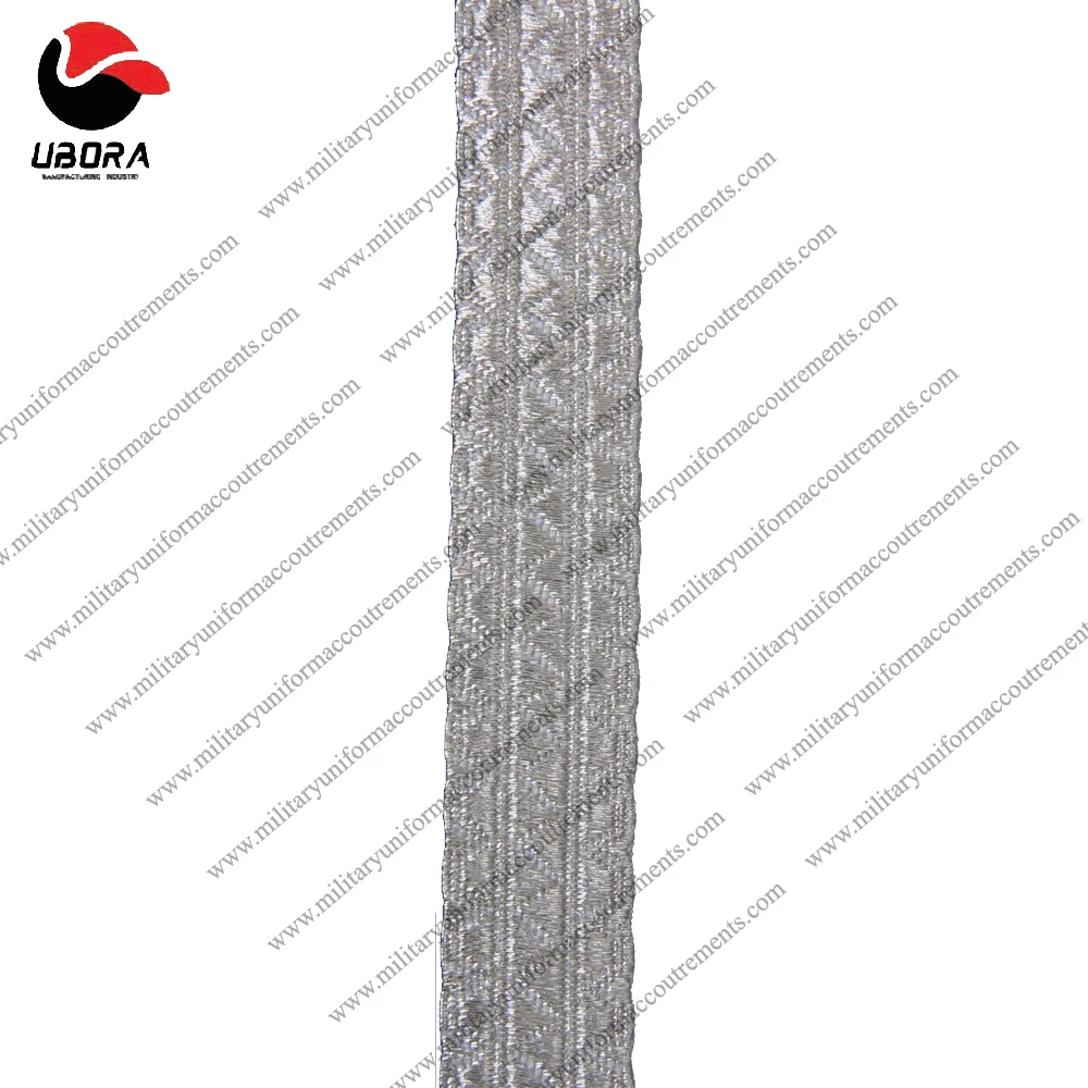 Silver Staff Lace Army Military Naval Uniform Costume Fancy 14 mm