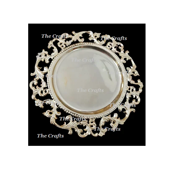 Marvelous Design Charger Plate Brass Round Shape Under for Hotel Restaurant Wedding Decor Show