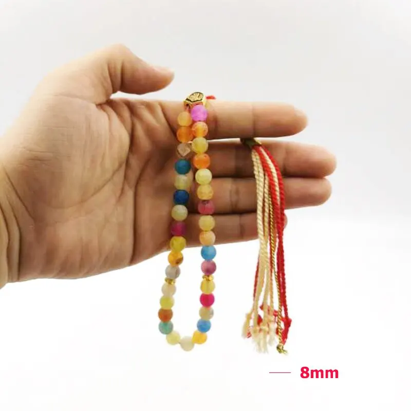  Мусульманский браслет из натурального агата тасбих Исламский подарок модные аксессуары ювелирные изделия misbaha новый дизайн турецкий розарий