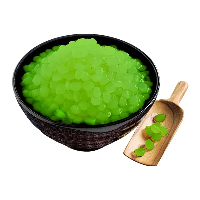 Зеленый Konjac Boba чай десерт без жира глютена веганские растения на основе халяльных продуктов