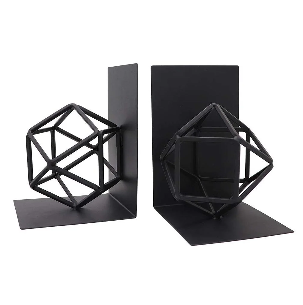 Black Steel Cheap Wholesale Creative Bookends Book Decorative For Shelves
