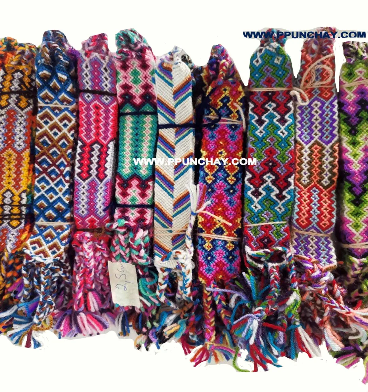 Friendship Bracelet Wool Friendship Bracelets 2.5 cms Ethnic Andean Handmade Ppunchay Peru