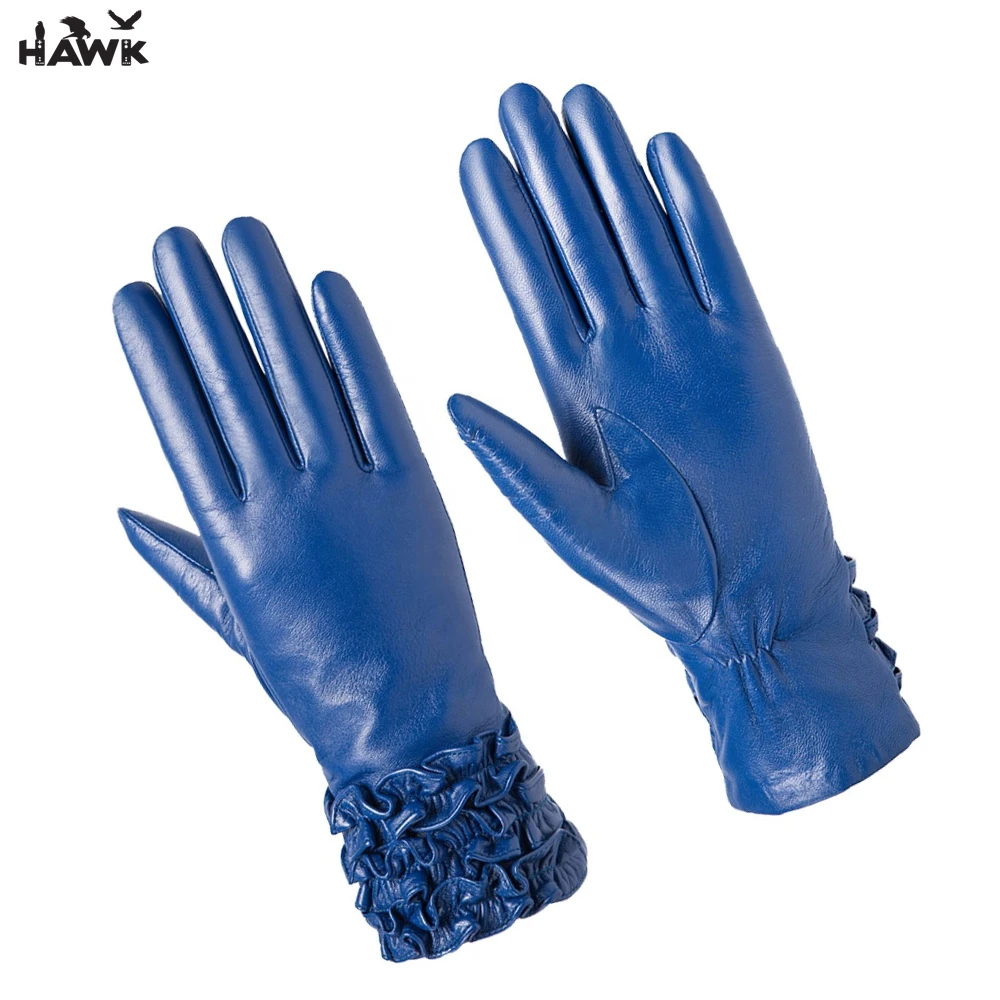 Spring 2021 New Fashion Ladies Gloves Fingers PU Semi Rib Leather   Warm Daily And Riding Gloves Wholesale Gloves