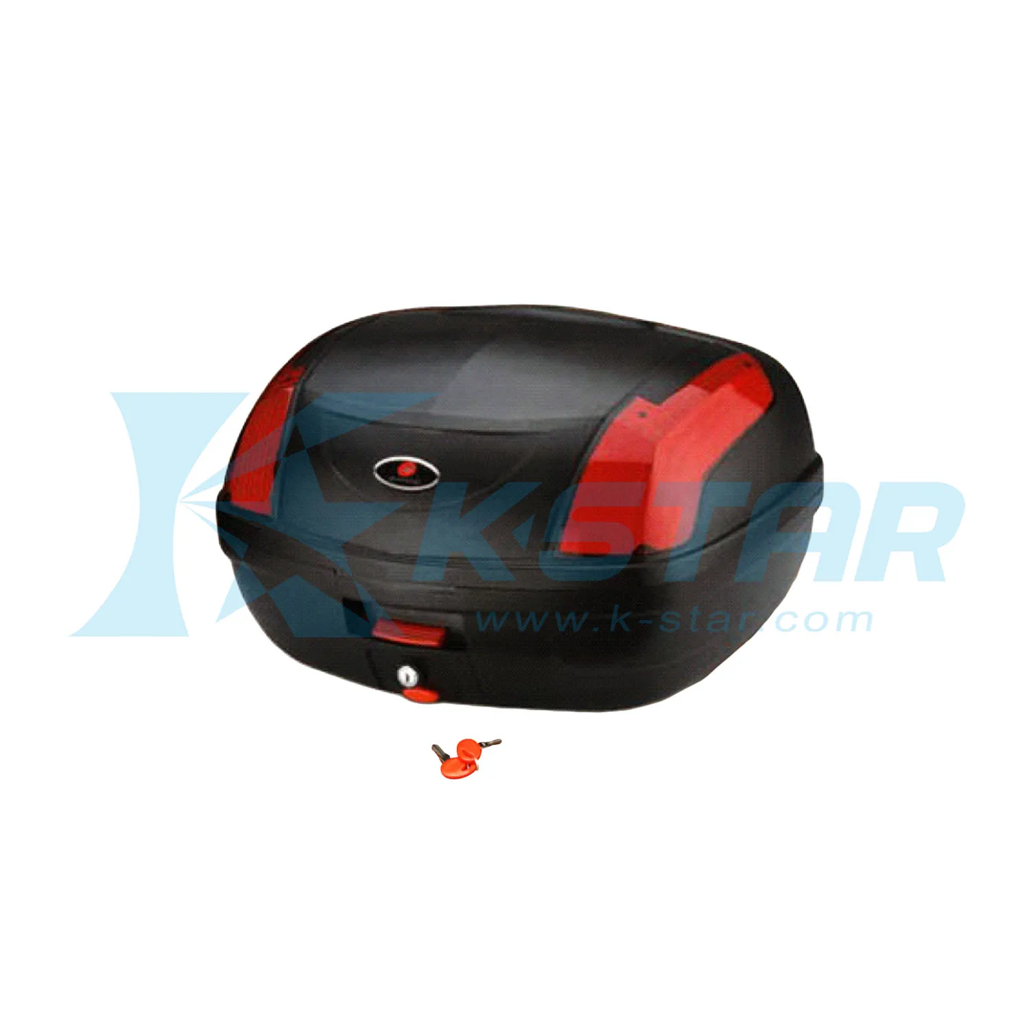 Top Case Tail Boxes Black With Red Light 46 LTR Universal Motorcycle