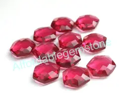Rubylite quartz polished faceted handmade gemstone top drilled gemstones hexagon shape healing crystal affordable gems
