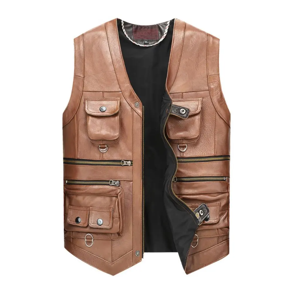 Кожаные Байкерские жилеты для мужчин оптовой цены оптом высокое качество