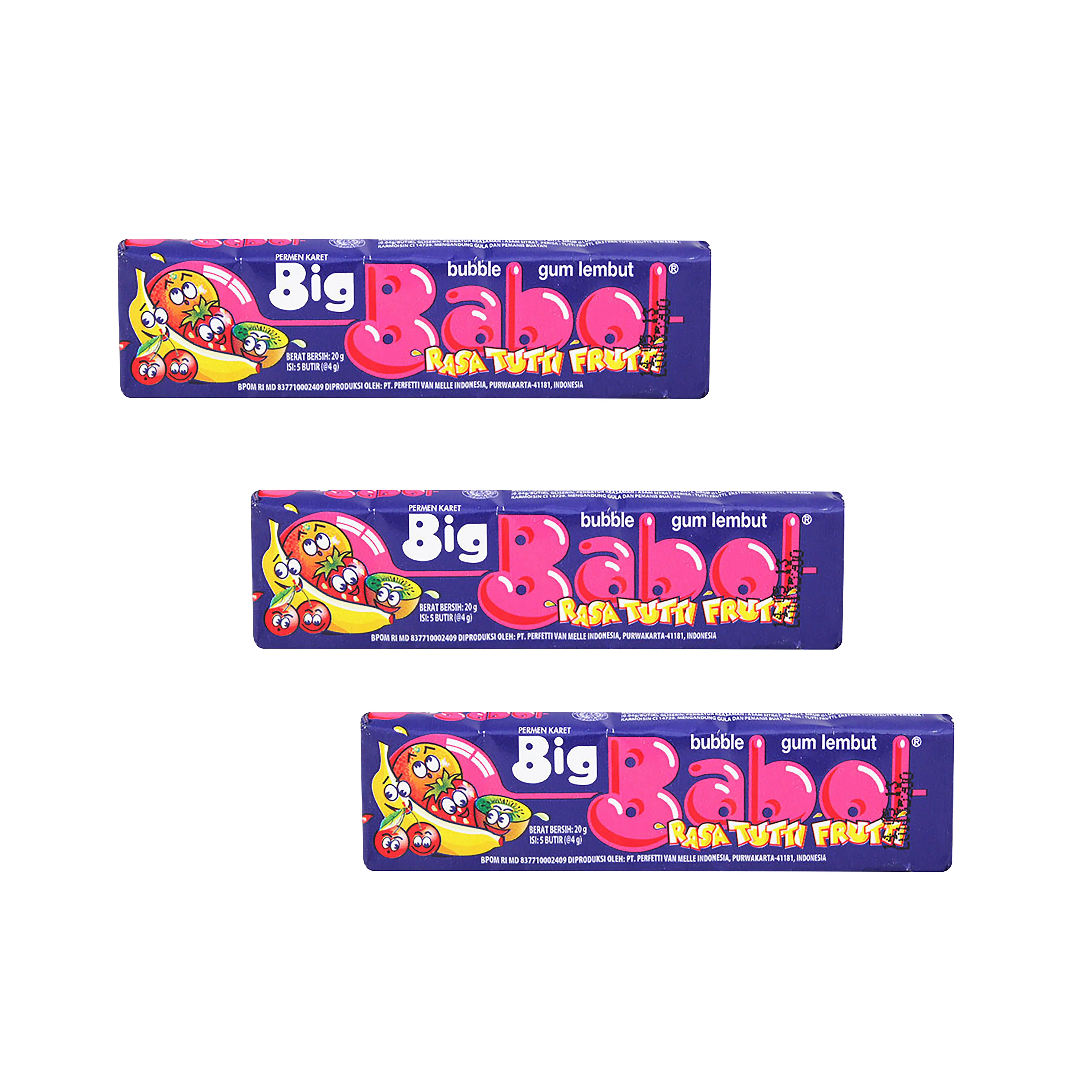
Cheap Price Chewing Gum Big Babol Stick 22.5 gr with Tutti Fruti Variant Popular chewing gum in Indonesia 