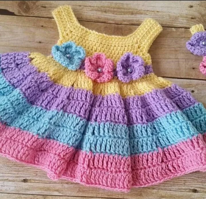 High Quality Hand Made Custom Design Hot Selling Baby Girls Kids Infant Toddler Wool Sweater Outfits Dress Made In Bangladesh