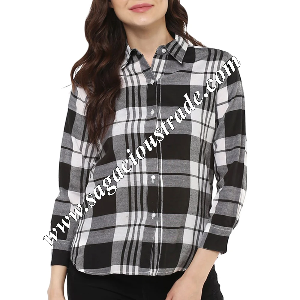 Export Oriented Best Quality Women Ladies Shirt 100% Cotton Hot Selling Direct Factory Manufacture Export From Bangladesh
